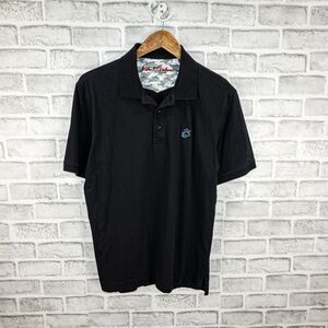 Robert Graham Men's Short Sleeve Polo Shirt in Black Cotton size Medium